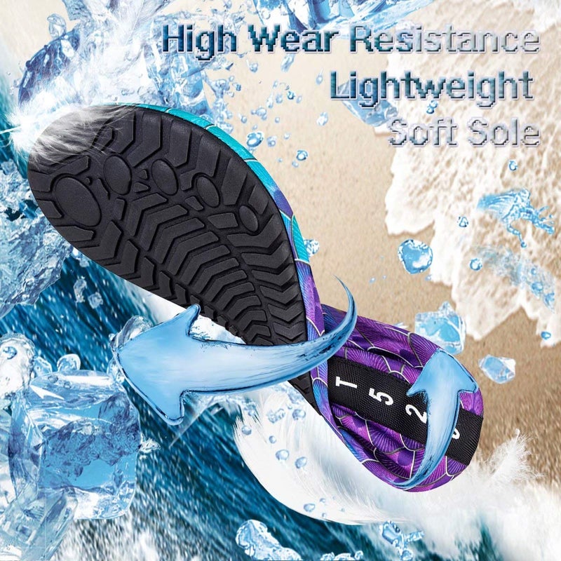 YALOX Water Shoes Women's Men's Outdoor Beach Swimming Aqua Socks Quick-Dry Barefoot Shoes Surfing Yoga Pool Exercise(YL-Blue/Green,42/43EU), 11-12 Women/9.5-10.5 Men - Image 4